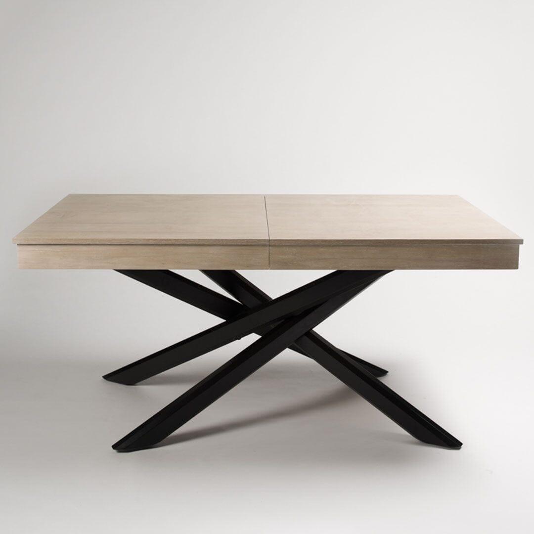 Amelia Whitewash Extendable Dining Table Set - 6 Seater - Freya Sand Carver Chairs - Black Legs — image 7