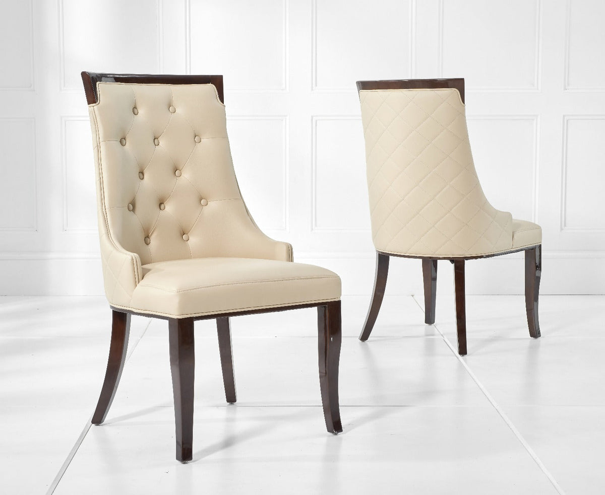 Carvelle 160cm Brown Pedestal Marble Dining Table with Francesca Chairs