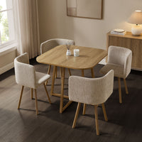 Ava Space Saver 4 Seater Dining Table and Chairs - Mushroom thumbnail 2