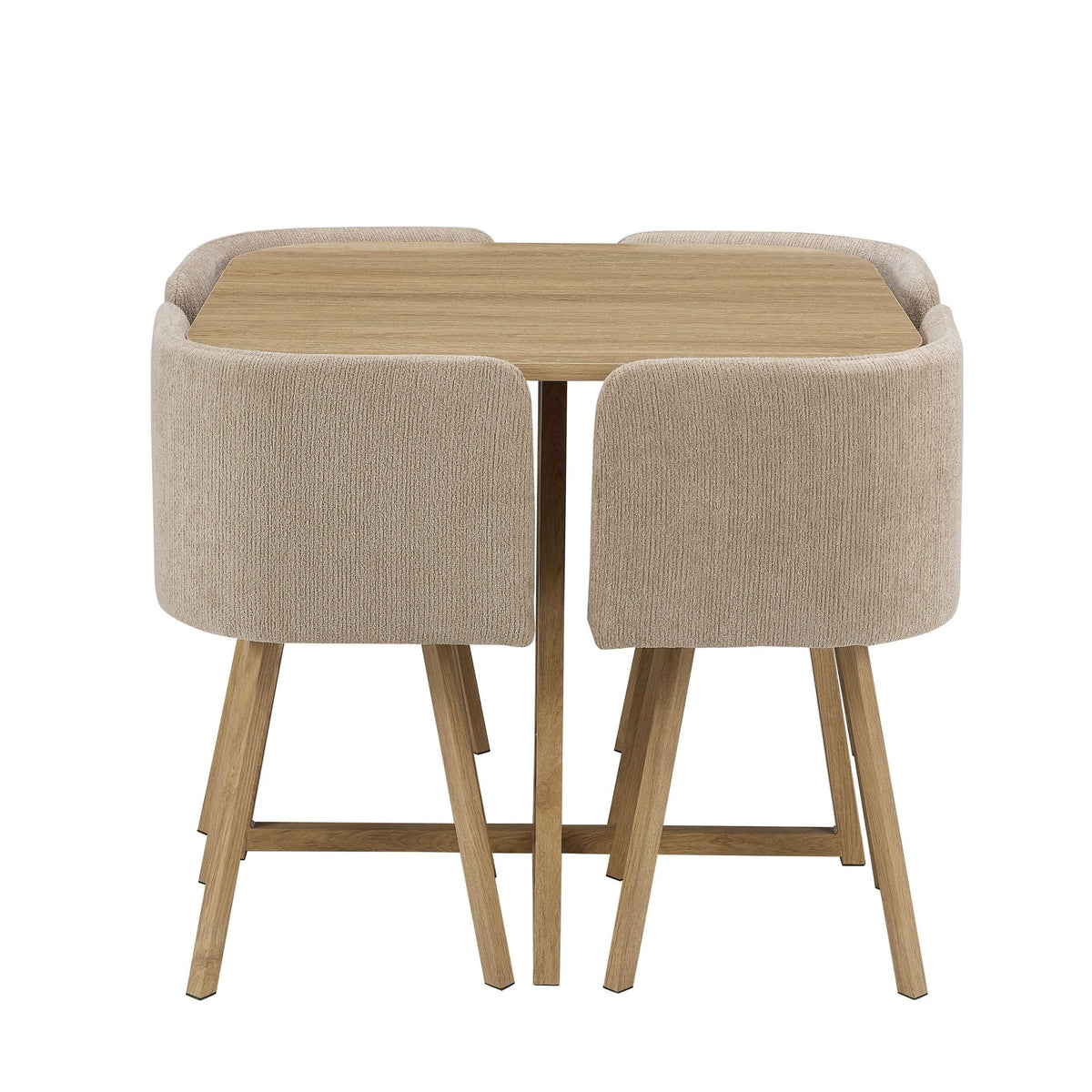 Ava Space Saver 4 Seater Dining Table and Chairs - Mushroom — image 3