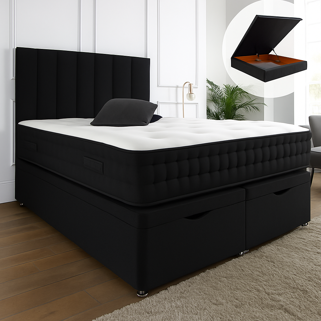 Henley Ottoman End Lift Storage Divan Bed Frame, Optional Headboard — image 5