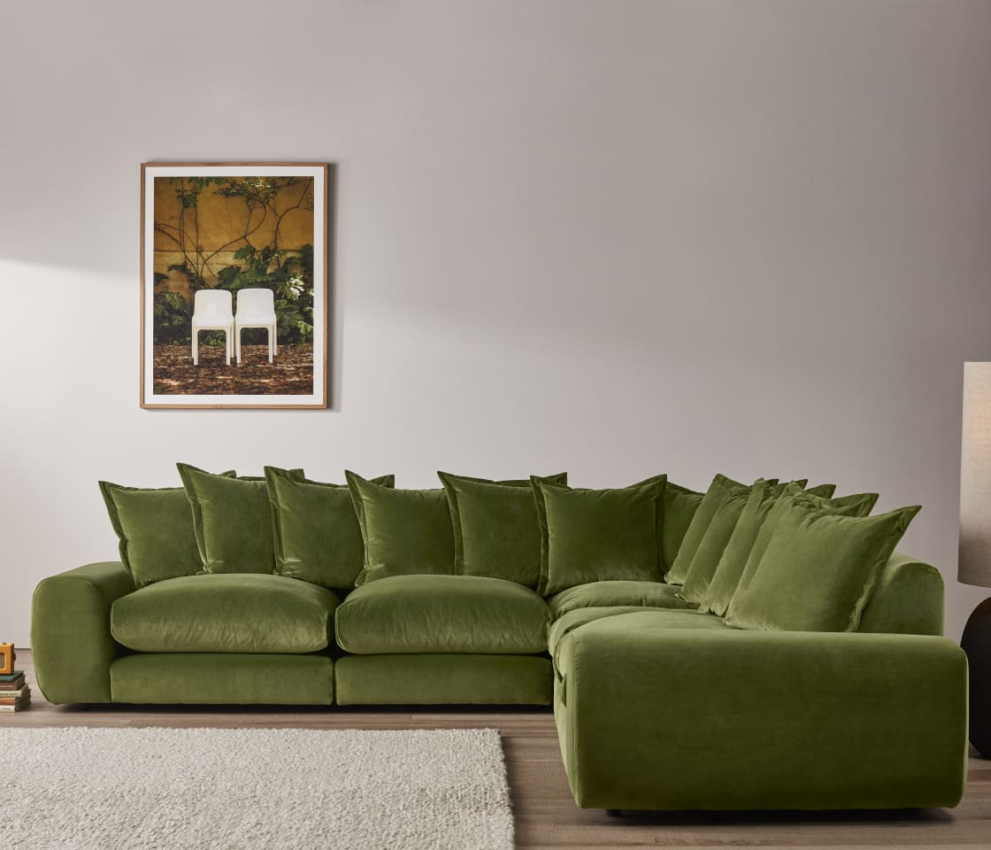 Wodge Modular Corner Sofa - Large Left Hand - Twill - Whipped Cream - White — image 2