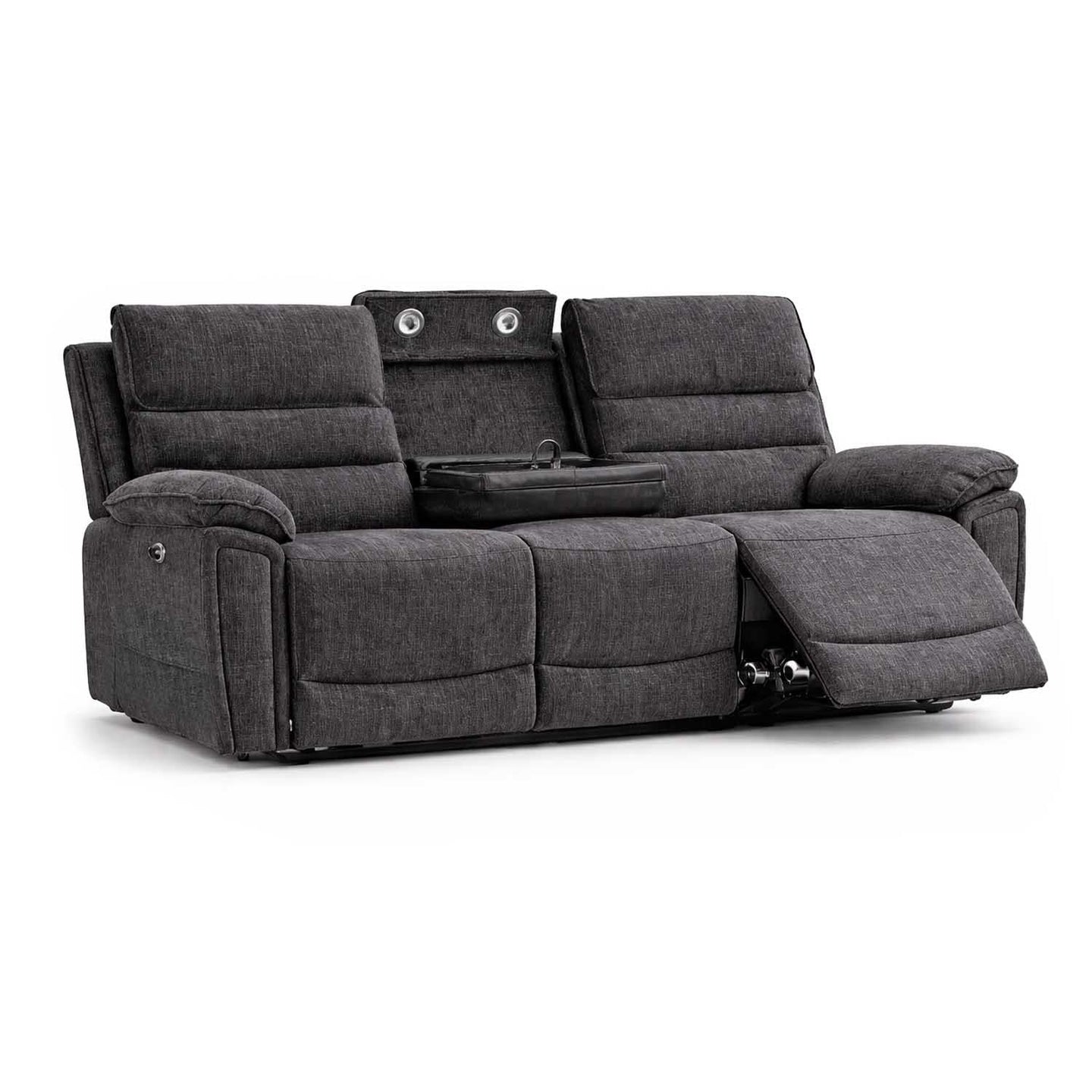 Sicily 3 + 2 Electric Power Grey Fabric Recliners Sofa Suite — image 5
