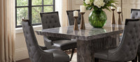 Carvelle 200cm Grey Pedestal Marble Dining Table with Francesca Chairs thumbnail 7