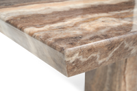 Carvelle 160cm Brown Pedestal Marble Dining Table with Francesca Chairs thumbnail 7