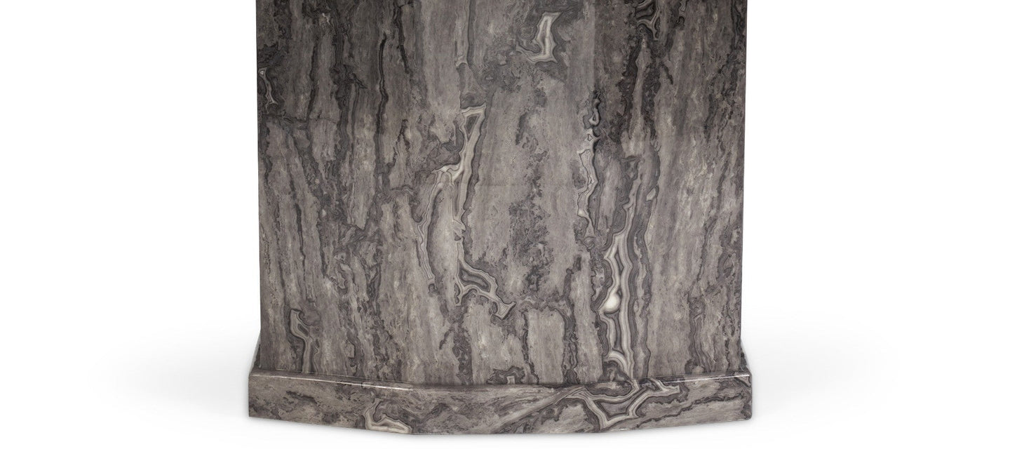 Carvelle 200cm Grey Pedestal Marble Dining Table with Francesca Chairs — image 8
