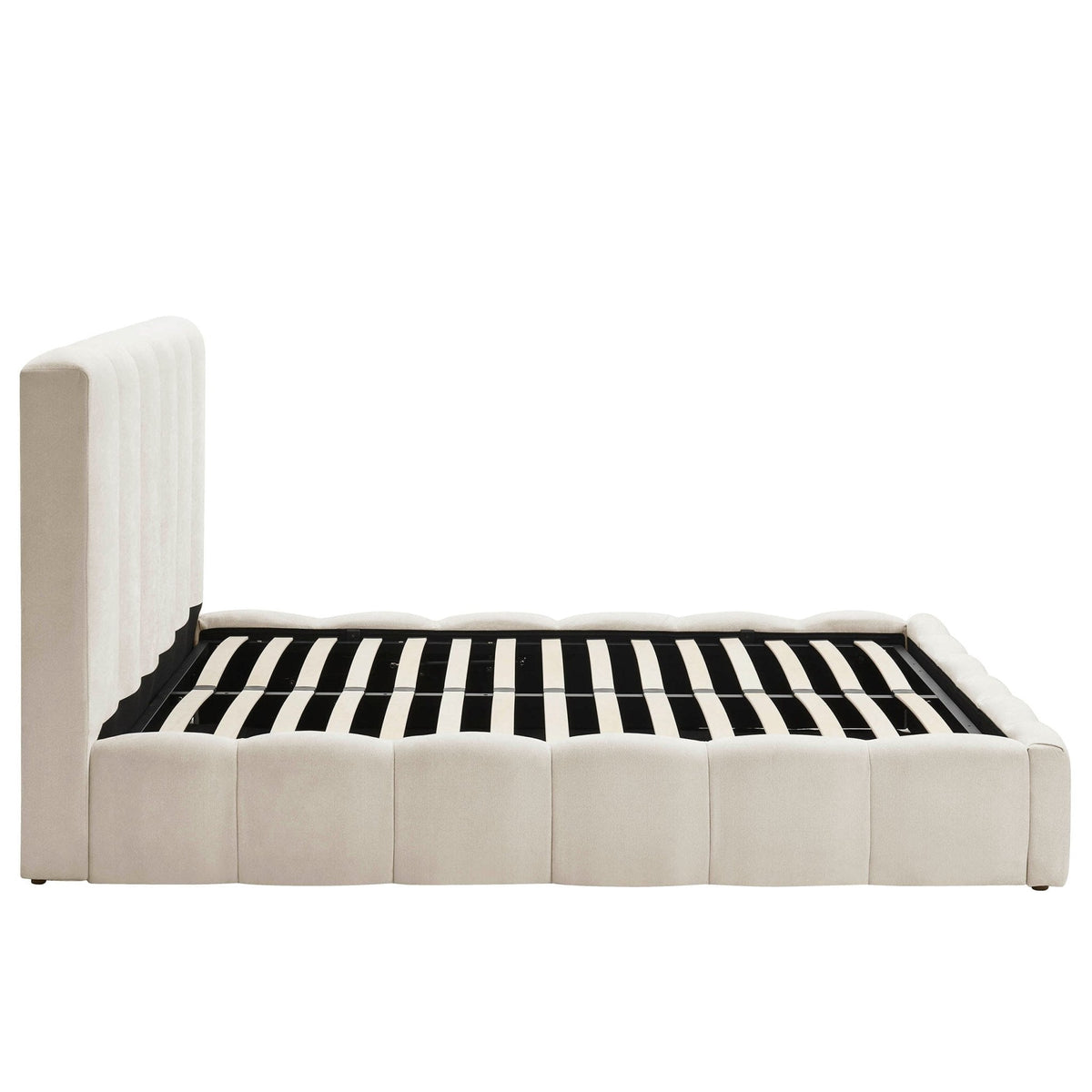 DUSK Cheshire Ottoman Bed Frame, Curved Cushioned Headboard, Ivory — image 10
