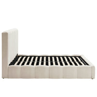 DUSK Cheshire Ottoman Bed Frame, Curved Cushioned Headboard, Ivory thumbnail 10