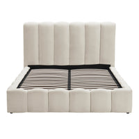 DUSK Cheshire Ottoman Bed Frame, Curved Cushioned Headboard, Ivory thumbnail 9