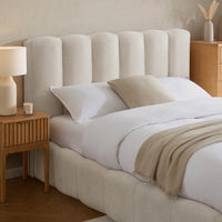 DUSK Cheshire Ottoman Bed Frame, Curved Cushioned Headboard, Ivory thumbnail 2