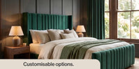 PSCL Beds Manhattan Bed Frame, Luxury Wingback Headboard thumbnail 15