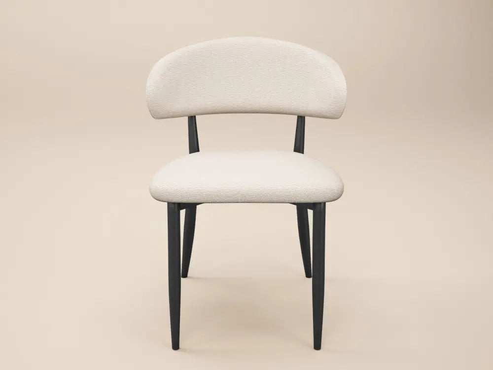SOLACE+CO Varm & Cyra Black Dining Table Set with Beige Chenille Chairs Table + 4 Chairs — image 9