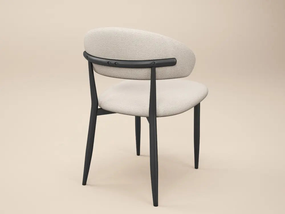 SOLACE+CO Varm & Cyra Black Dining Table Set with Beige Chenille Chairs Table + 4 Chairs — image 10