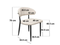 SOLACE+CO Varm & Cyra Black Dining Table Set with Beige Chenille Chairs Table + 4 Chairs thumbnail 11