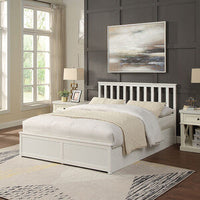 Selena Double Ottoman Bed Frame, Slatted Headboard, White thumbnail 8