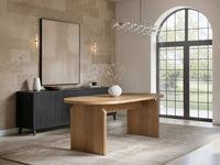 SOLACE+CO Varm Ribbed Oval Dining Table & 2 Bench Set Oak thumbnail 16