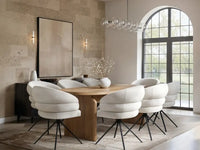 SOLACE+CO Varm Ribbed Oval Dining Table with Eira Chairs Set of 4 thumbnail 4