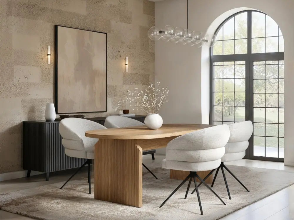SOLACE+CO Varm Ribbed Oval Dining Table with Eira Chairs Set of 4 — image 5