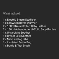 Easiwar Complete Baby Feeding Set - Natural Start And Anti-Colic Bottles With Electric Steriliser thumbnail 7