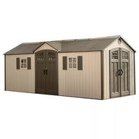 Lifetime 20′ x 8′ Outdoor Storage Shed Building Brown thumbnail 1