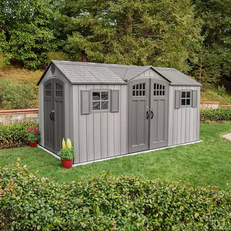 Lifetime 15′ x 8′ Rough Cut Dual-Entry Outdoor Storage Shed — image 3