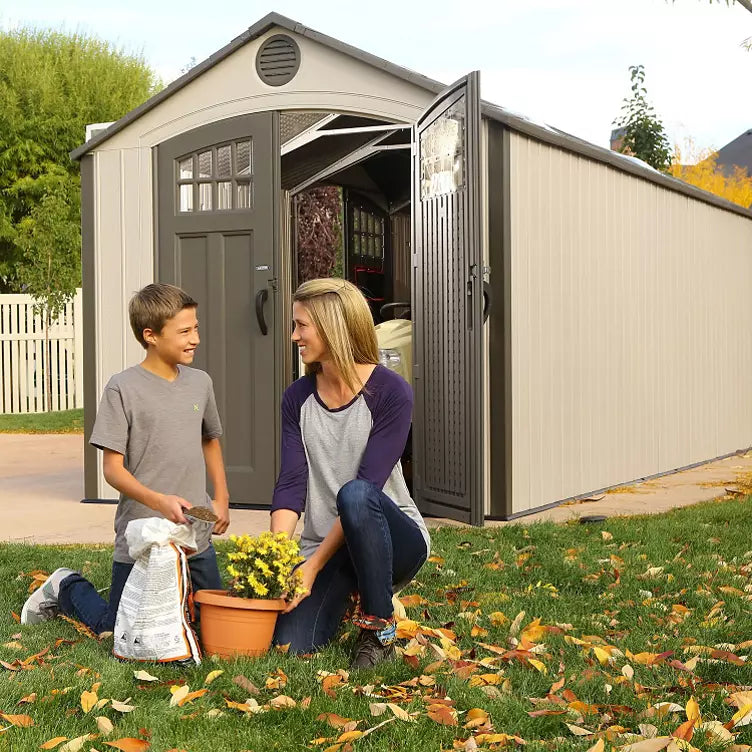 Lifetime 20′ x 8′ Outdoor Storage Shed Building Brown — image 3