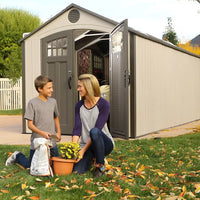 Lifetime 20′ x 8′ Outdoor Storage Shed Building Brown thumbnail 3