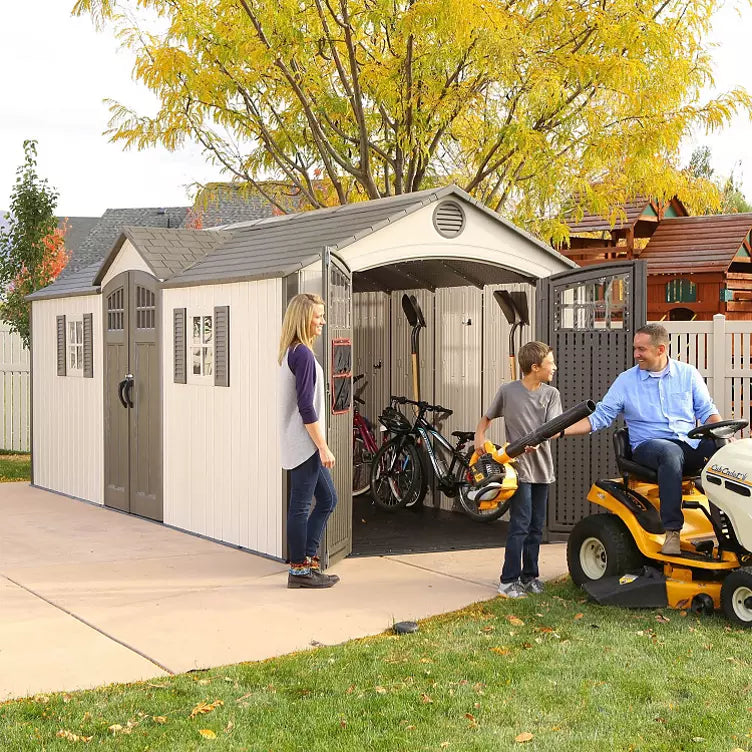 Lifetime 20′ x 8′ Outdoor Storage Shed Building Brown — image 4