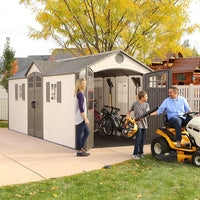 Lifetime 20′ x 8′ Outdoor Storage Shed Building Brown thumbnail 4