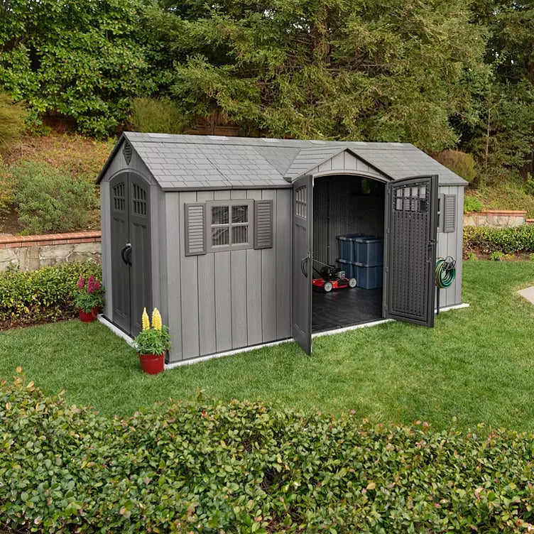 Lifetime 15′ x 8′ Rough Cut Dual-Entry Outdoor Storage Shed — image 6