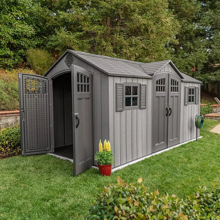 Lifetime 15′ x 8′ Rough Cut Dual-Entry Outdoor Storage Shed — image 7