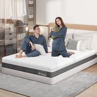 Gel Memory Foam Mattress, Breathable 2-Layer System, White/Grey thumbnail 9
