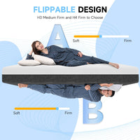 Gel Memory Foam Mattress, Breathable 2-Layer System, White/Grey thumbnail 5