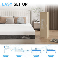 Gel Memory Foam Mattress, Breathable 2-Layer System, White/Grey thumbnail 7