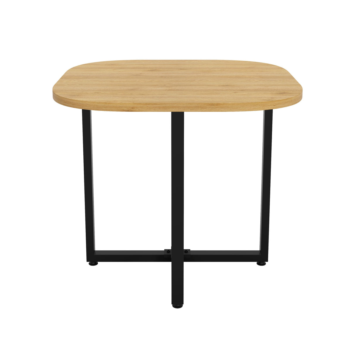 Dining Table Set 4 Chairs Square 85x85 Oak Table Beige Chairs — image 12