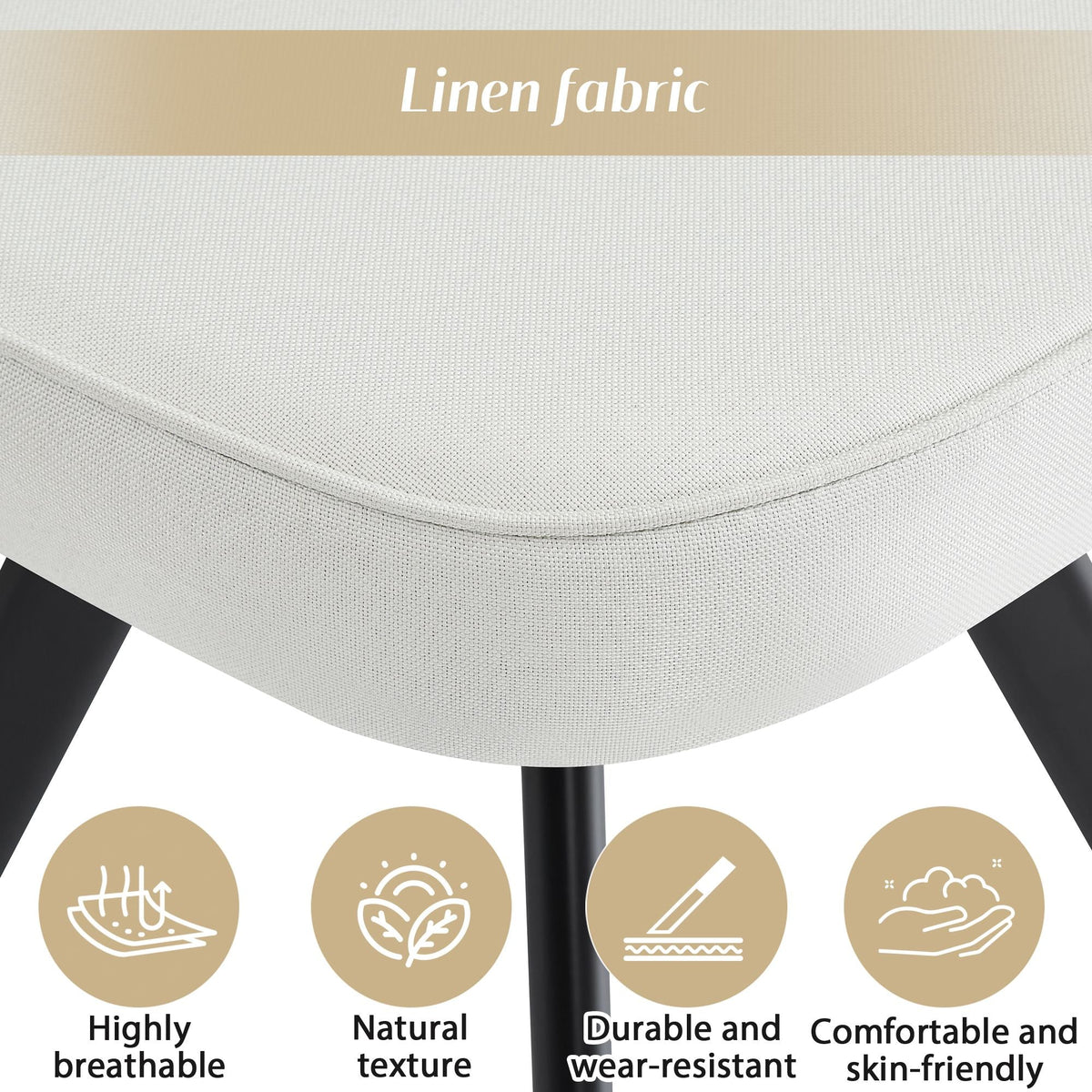 Dining Table Set 4 Chairs Square 85x85 Oak Table Beige Chairs — image 8