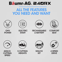 Ride On Lawn Mower - 61 Cm Steel Cutting Deck | Baumr-AG thumbnail 3