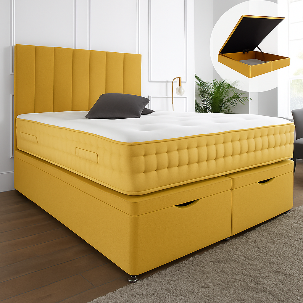 Henley Ottoman End Lift Storage Divan Bed Frame, Optional Headboard — image 4