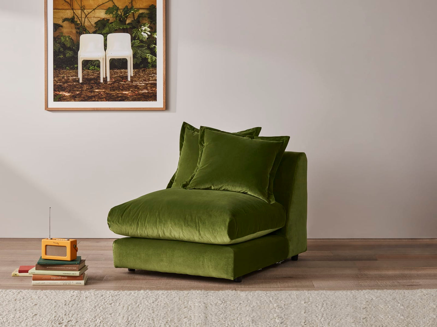 Wodge Armless Love Seat - Loveseat - Twill - Whipped Cream - White — image 2