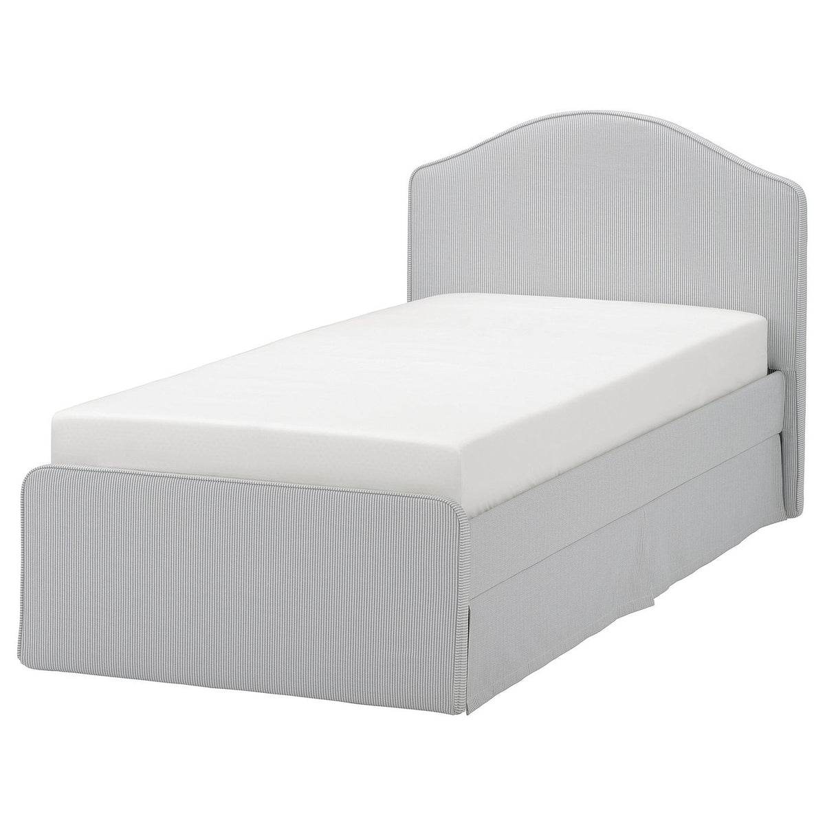 IKEA RAMNEFJÄLL Standard Single Bed Frame, Curved Headboard, Grey/White