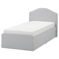 IKEA RAMNEFJÄLL Standard Single Bed Frame, Curved Headboard, Grey/White thumbnail 1