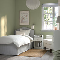 IKEA RAMNEFJÄLL Standard Single Bed Frame, Curved Headboard, Grey/White thumbnail 2