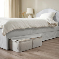 IKEA RAMNEFJÄLL Standard Single Bed Frame, Curved Headboard, Grey/White thumbnail 7