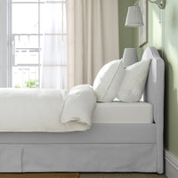 IKEA RAMNEFJÄLL Standard Single Bed Frame, Curved Headboard, Grey/White thumbnail 4