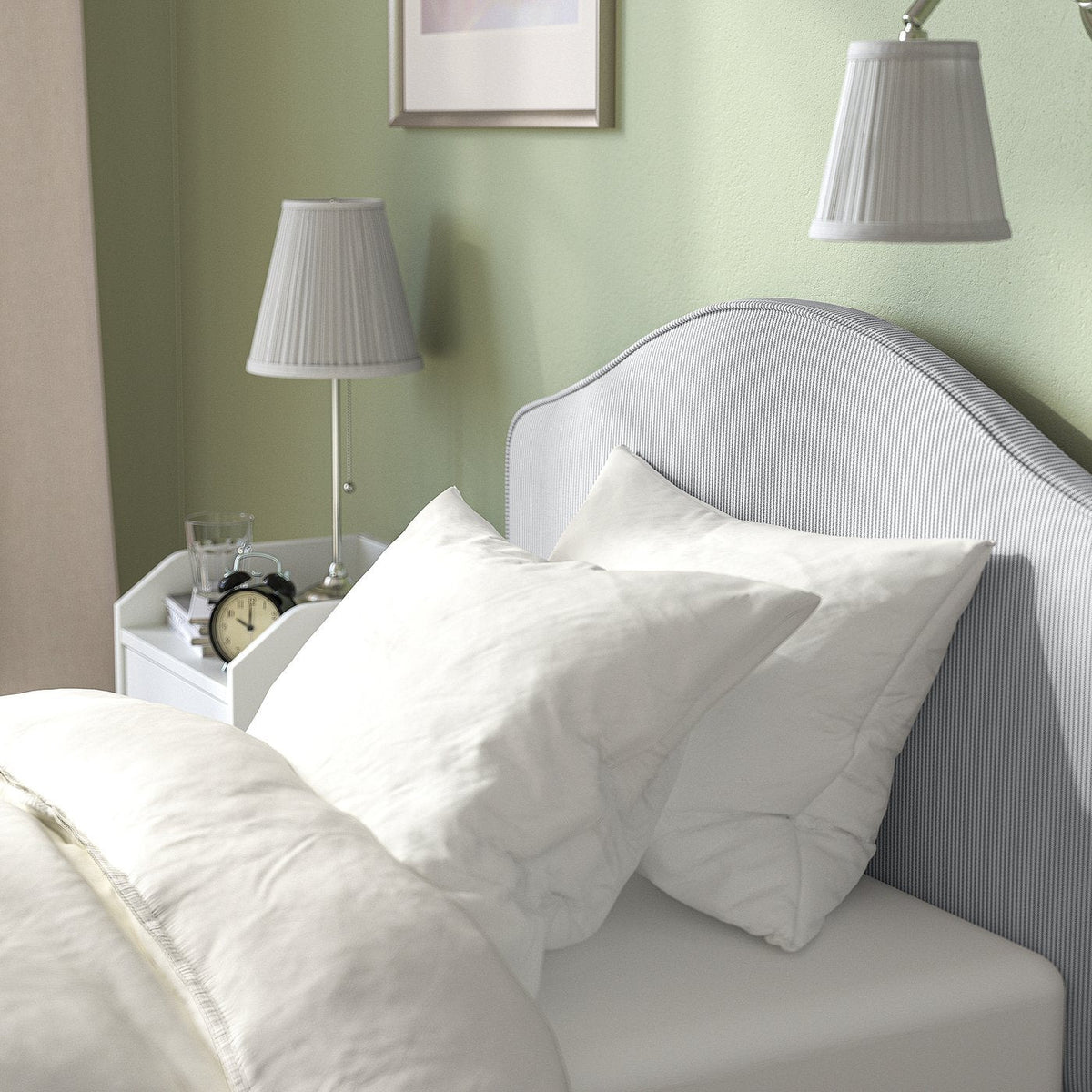 IKEA RAMNEFJÄLL Standard Single Bed Frame, Curved Headboard, Grey/White — image 8