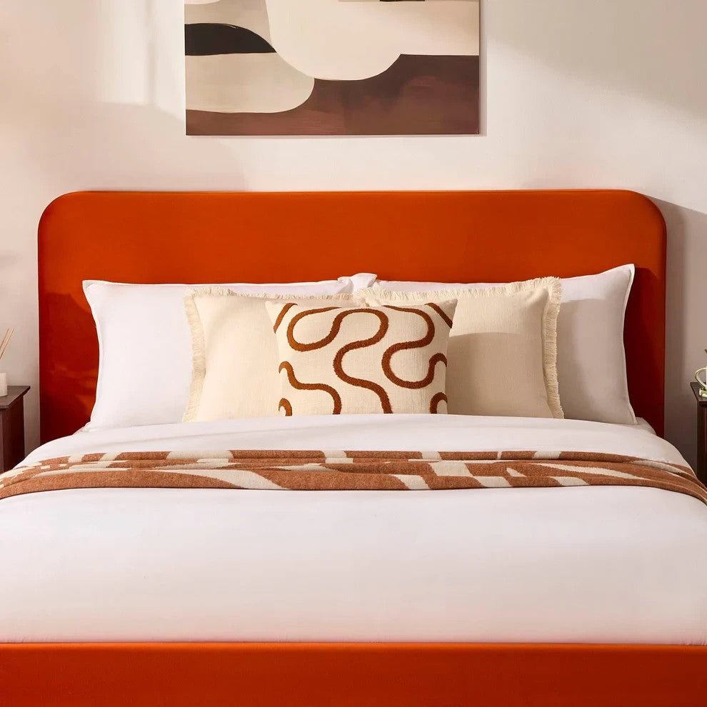 Dusk Ascot King Size Ottoman Storage Bed, Velvet, Bright Orange — image 2
