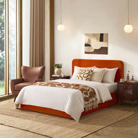 Dusk Ascot King Size Ottoman Storage Bed, Velvet, Bright Orange thumbnail 1