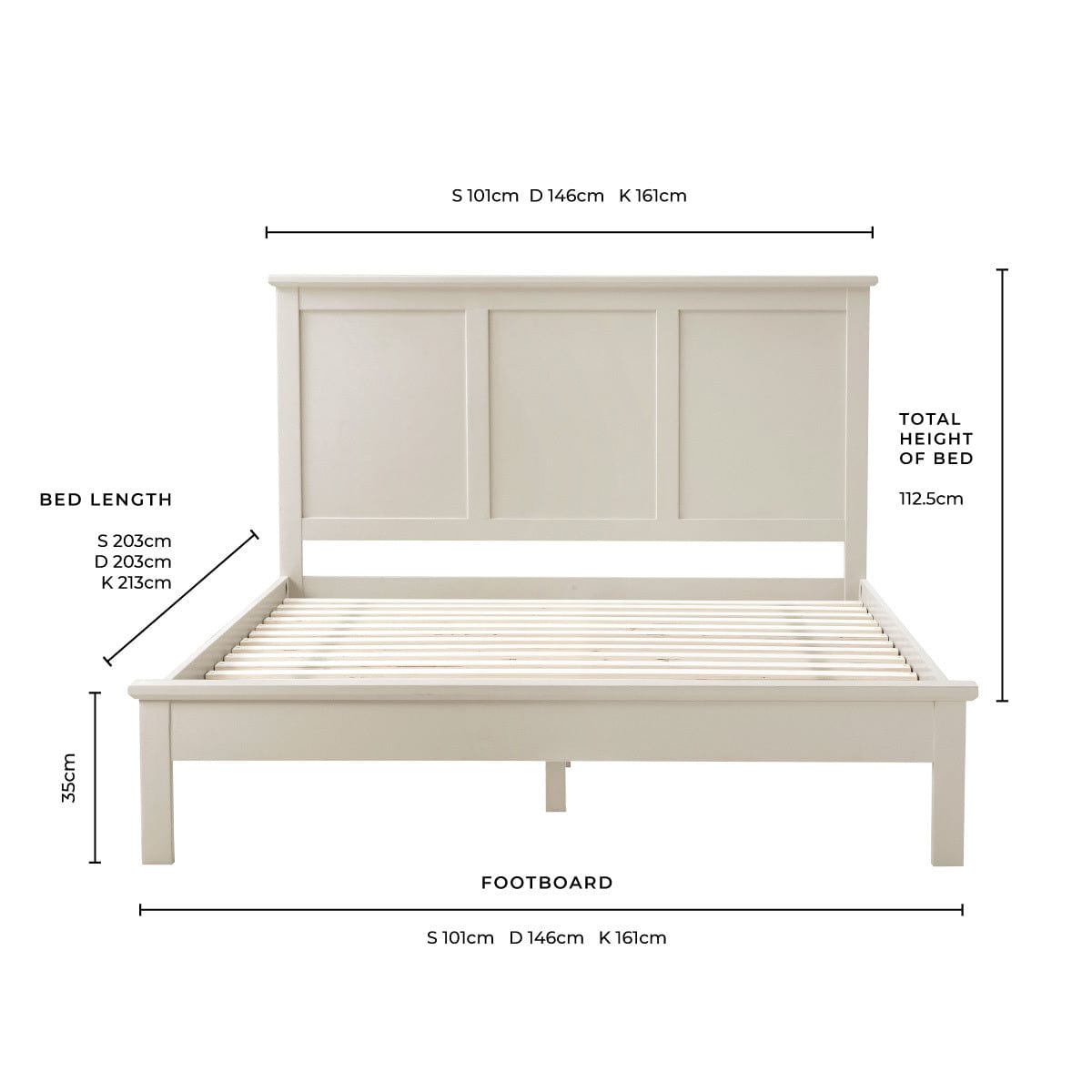 DUSK Salcombe Bed Frame, Wooden Slatted Base, Stone — image 13