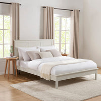DUSK Salcombe Bed Frame, Wooden Slatted Base, Stone thumbnail 8