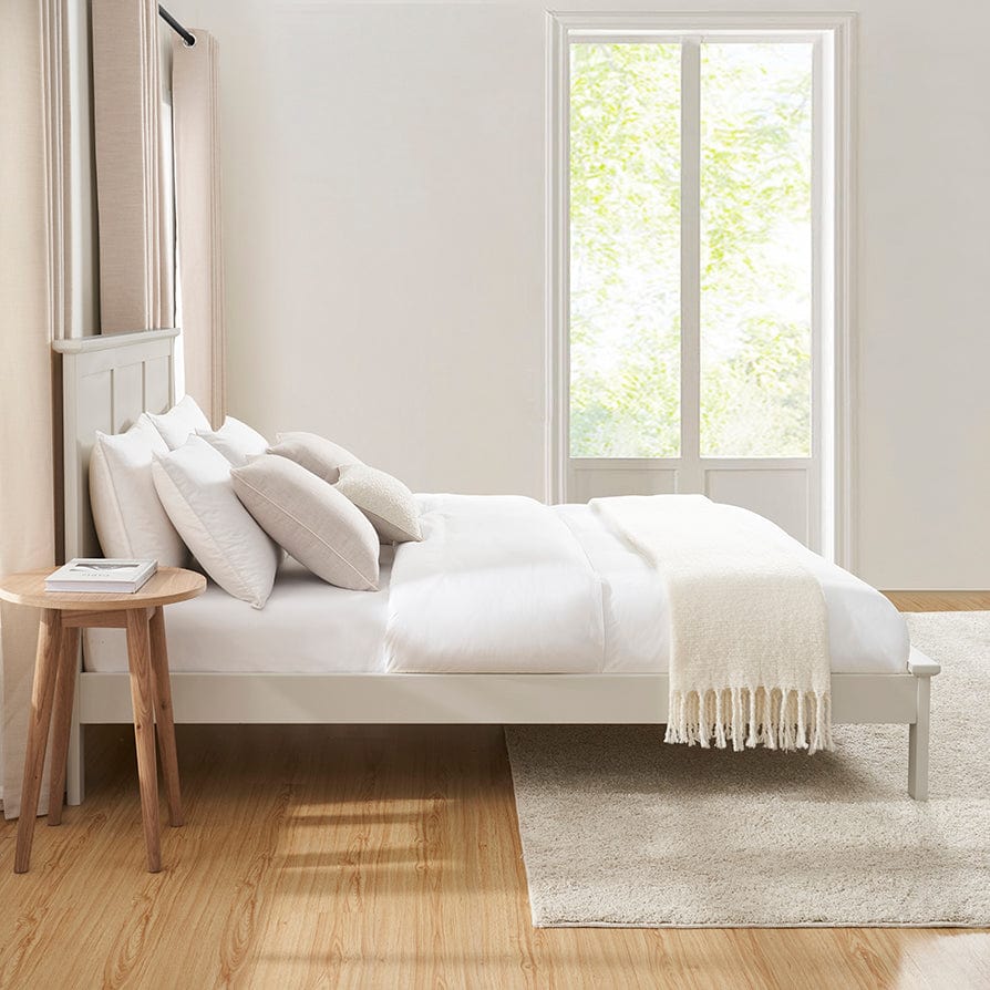 DUSK Salcombe Bed Frame, Wooden Slatted Base, Stone — image 4